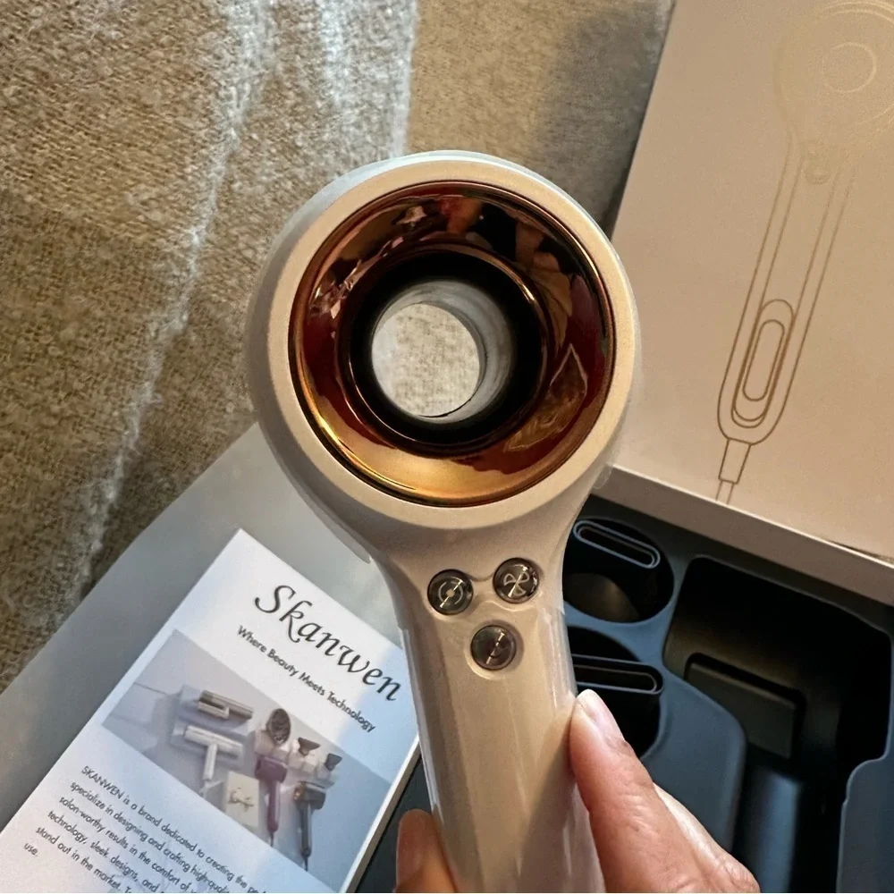 Pearl White Brushless High Speed Hair Dryer 110,000RPM Lightweight #A19